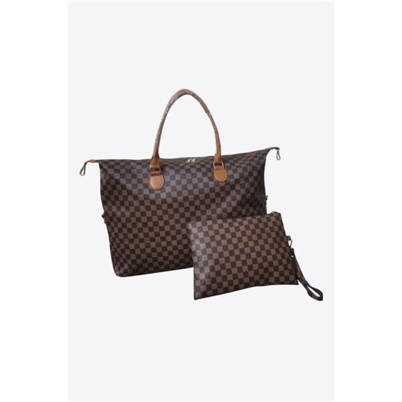 Checkered Two-Piece Bag Set - Picture 1 of 4